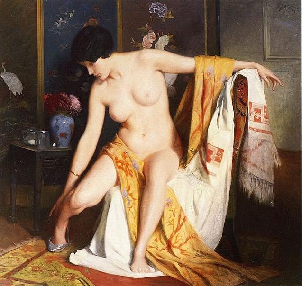 Julius L.Stewart Nude in an Interior Sweden oil painting art